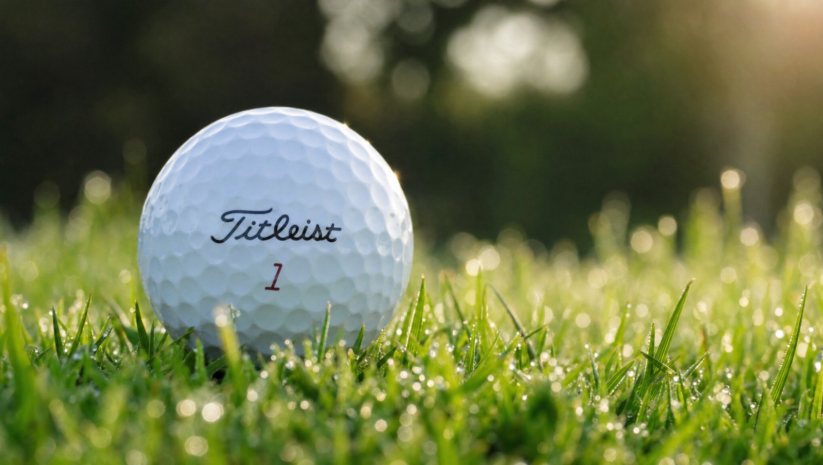 Golf ball in dew